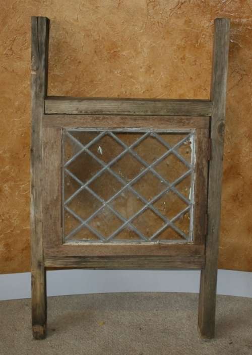WOW A STUNNING ANTIQUE LEAD GLASS WINDOW AND FRAME -