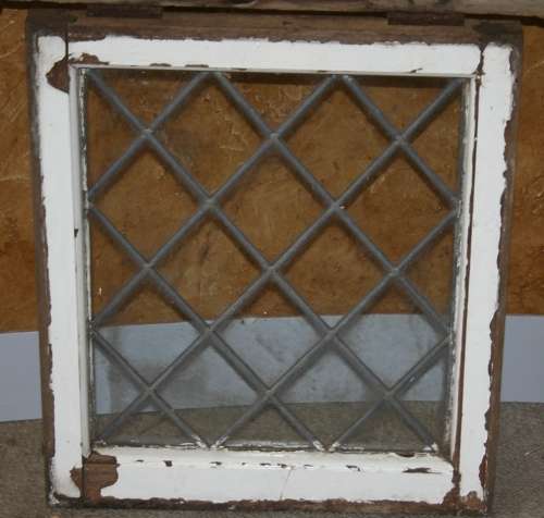 A GORGEOUS LEAD GLASS WINDOW WITH THE ORIGINAL SOLLID WOOD FRAME AMAZING