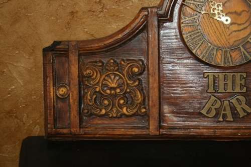 A STUNNING - HARD CASTED RESIN  BAR WALL CLOCK - WILL LOOK AMAZING IN YOUR BAR/PUB