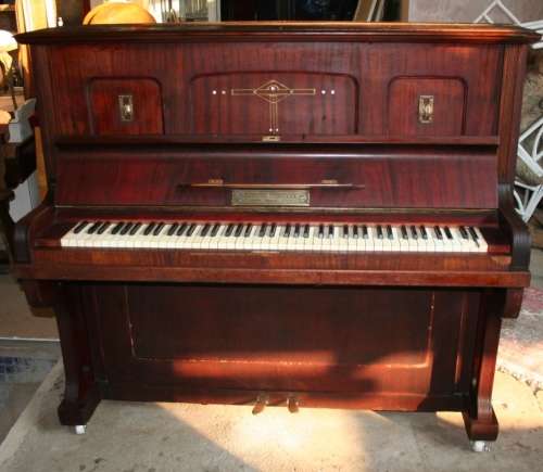 A ABSOLUTELY MARVELOUS ANTIQUE PIANO WITH MOTHER OF PEARL INLAYS ROBERT WESTPHAL BERLIN SINCE 1894