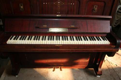 A ABSOLUTELY MARVELOUS ANTIQUE PIANO WITH MOTHER OF PEARL INLAYS ROBERT WESTPHAL BERLIN SINCE 1894