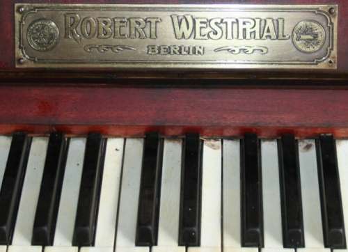 A ABSOLUTELY MARVELOUS ANTIQUE PIANO WITH MOTHER OF PEARL INLAYS ROBERT WESTPHAL BERLIN SINCE 1894