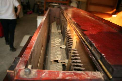 A ABSOLUTELY MARVELOUS ANTIQUE PIANO WITH MOTHER OF PEARL INLAYS ROBERT WESTPHAL BERLIN SINCE 1894
