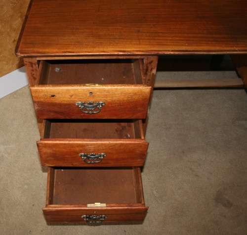 A MARVELOUS LARGE VINTAGE DESK WITH SIX DRAWERS LOVE THE OLD BIG FURNITURE STUNNING!!!