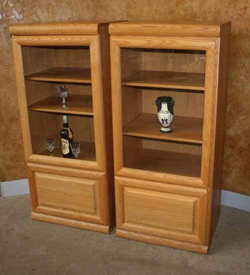 TWO SPECTACULAR ROCHESTER GLASS DISPLAY CUPBOARDS USE IT FOR A LIQOUR CABINET STUNNING -BID PER EACH