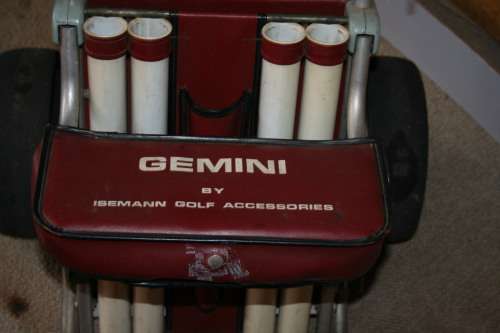 A FANTASTIC VINTAGE GOLF CART - GEMINI BY ACCESSORIES GOLF ACCESSORIES - IN GOOD VINTAGE CONDITION