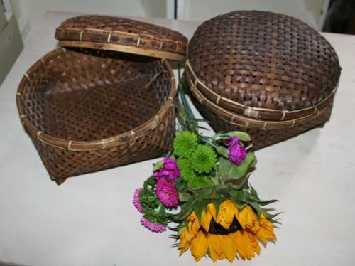 THREE BEAUTIFUL WEAVED RICE BASKETS FANTASTIC HOME DECOR AND STORAGE BASKETS