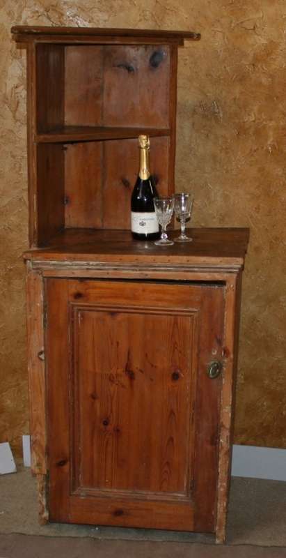 THIS ANTIQUE ORIGAN CORNER CUPBOARD WAS FITTED IN A LATE 1800 HOUSE - WAS IN THE WAY OF RENOVATIONS