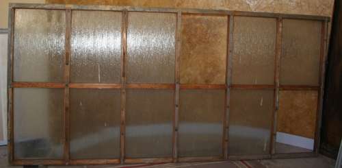 A VERY LARG 3.02M X 1.44M WOODEN WINDOW FRAME