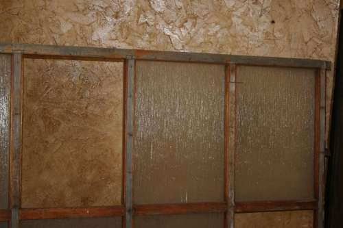 A VERY LARG 3.02M X 1.44M WOODEN WINDOW FRAME