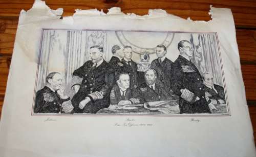 A FANTASTIC ANTIQUE WATER COLOR? STURDEE HOME TEA OFFICERS 1914 - 1918