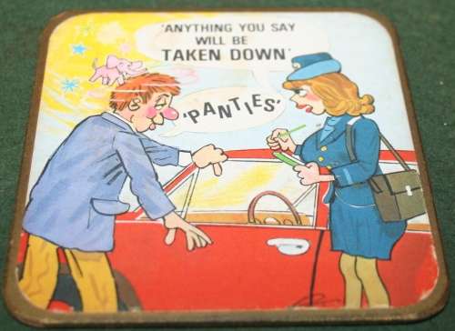 8 VINTAGE FUNNY CHARACTER COASTERS - SOME ARE BIT WORN - BUT SO FUNNY - 1 BID TO TAKE THEM ALL