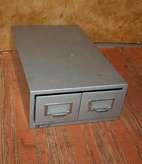 A FANTASTIC S TABAK & SONS VINTAGE METAL DRAWER UNINT -