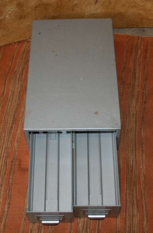 A FANTASTIC S TABAK & SONS VINTAGE METAL DRAWER UNINT -