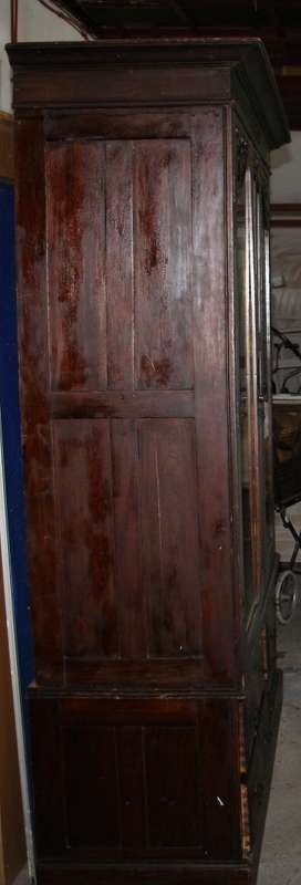 THIS SPECTACULAR SOLID IMBUIA/BLACK WOOD? VINTAGE/ANTIQUE WARDROBE CUPBOARD WITH 4 DRAWS 209CM TALL!
