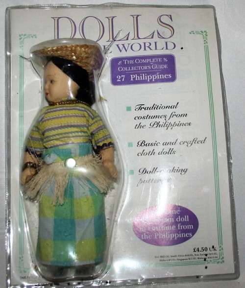DOLLS OF THE WORLD - 27 Philippines - Genuine porcelain doll in costume from the Philippines
