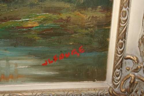 A Lovely Original Vintage Oil Paintings of a farm by J L Fourie in a Spectacular frame!