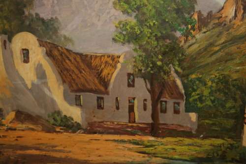 A Lovely Original Vintage Oil Paintings of a farm by J L Fourie in a Spectacular frame!