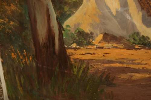 A Lovely Original Vintage Oil Paintings of a farm by J L Fourie in a Spectacular frame!