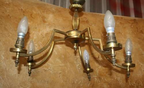 A large Five Tier, elegant size, this is a vintage brass chandelier with a Ornate style design.