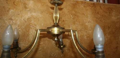 A large Five Tier, elegant size, this is a vintage brass chandelier with a Ornate style design.