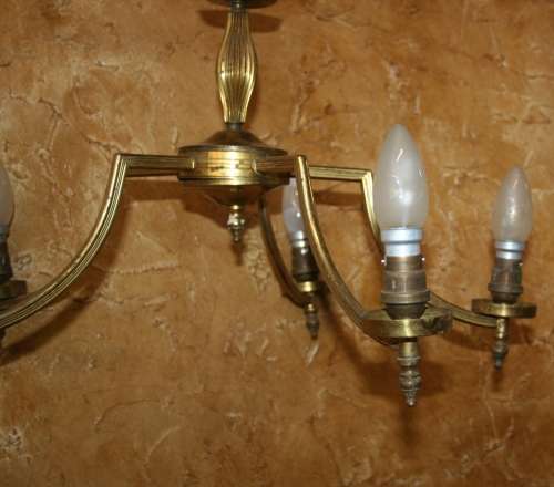 A large Five Tier, elegant size, this is a vintage brass chandelier with a Ornate style design.