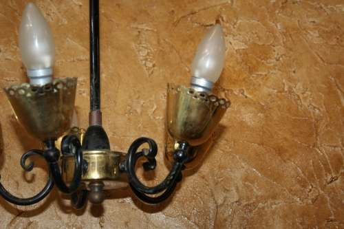 A very unusual Vintage four  branch cockerel themed chandelier, light fitting with four Brass cups