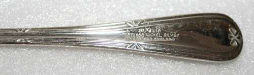 Two Vintage Deep silver Shell Sugar Spoon ... SIPELIA RUSLESS NICKLE SILVER SHEFFIELD ENGLAND