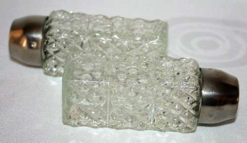 Vintage Salt & Pepper shaker set. Rounded  tops with a cut glass, - bid per each!