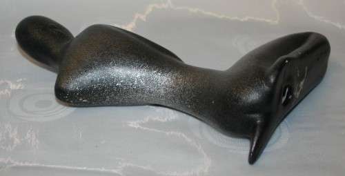 Vintage Ceramic sculpture of a nude lady silver ceramic.  This beautiful piece has a silver color