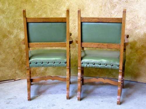 TWO STUNNING EDWARDIAN STYLE OAK CARVERS WITH FANTASTIC DETAIL IN STUNNING CONDITION! BID PER EACH