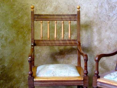 TWO EXQUISITE SOLID YELLOW WOOD & AFRICAN BLACKWOOD CARVER CHAIRS STUNNING DETAIL -BID PER EACH