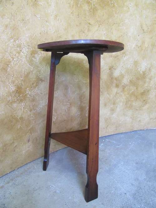 A AMAZING TALL VINTAGE TABLE OR PLANT STAND - PAINT IT OR ENJOY THE PATINA OF THE VINTAGE WOOD