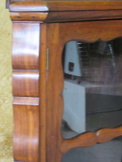 AN EXQUISITE VINTAGE IMBUIA BALL & CLAW CORNER DISPLAY CABINET w A DRAWER, BEAUTIFUL WOODWORK!!
