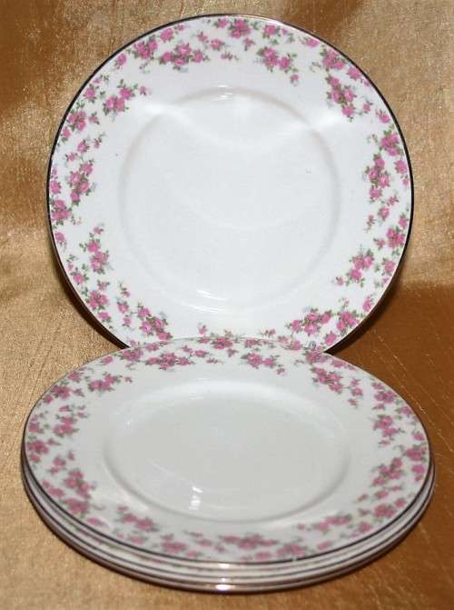 Four Gorgeous Fine Porcelain Myott Staffordshire Side Plates made in England Stunning Roses BID EACH