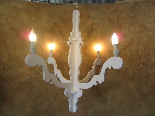WOW A GORGEOUS WOODEN 5 TIER CHANDELIER STUNNING SHABBY CHIC LIGHT FITTINGS!!!