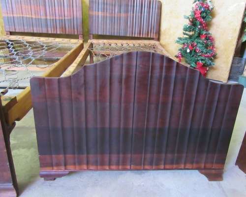 TWO GORGEOUS SOLID IMBUIA  BED SETS WITH H/BOARD, F/BOARD & BASE IN EXCELLENT CONDITION! BID PER EAC