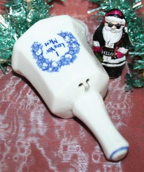 Cobalt Blue Holland Windmill Style Porcelain Bell Pretty shades of blue against creamy white