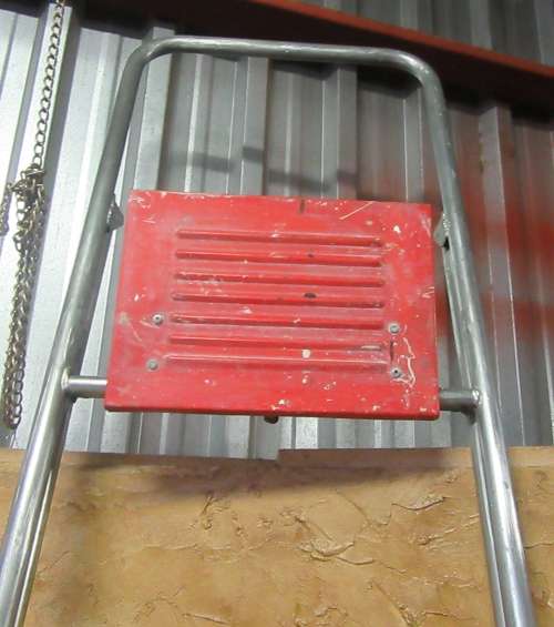 A TALL ALUMINUM FOLD UP LADDER 2.5 m- EASY TO STORE AND HANDY TO HAVE