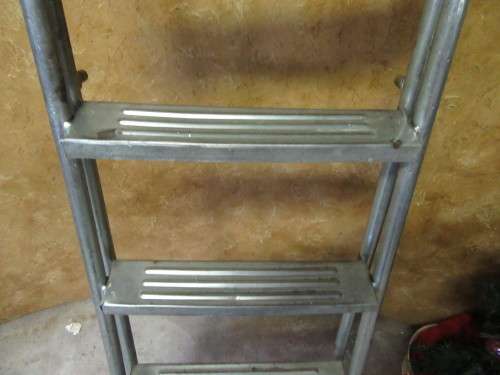 A TALL ALUMINUM FOLD UP LADDER 2.5 m- EASY TO STORE AND HANDY TO HAVE