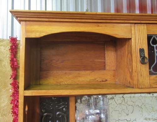 EXQUISITE VINTAGE SOLID WOOD ARTS&CRAFTS DISPLAY DRESSER w MIRRORS, SHELVES & CUPBOARDS! MAGNIFICENT