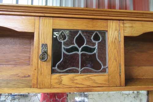 EXQUISITE VINTAGE SOLID WOOD ARTS&CRAFTS DISPLAY DRESSER w MIRRORS, SHELVES & CUPBOARDS! MAGNIFICENT
