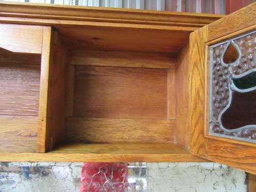 EXQUISITE VINTAGE SOLID WOOD ARTS&CRAFTS DISPLAY DRESSER w MIRRORS, SHELVES & CUPBOARDS! MAGNIFICENT