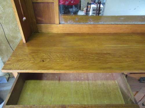 EXQUISITE VINTAGE SOLID WOOD ARTS&CRAFTS DISPLAY DRESSER w MIRRORS, SHELVES & CUPBOARDS! MAGNIFICENT