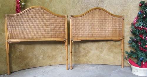 TWO GORGEOUS CANE SINGLE HEAD BOARDS ENYOY THE LOOK OR FINISH IN A STUNNING PAINT T BID EACH