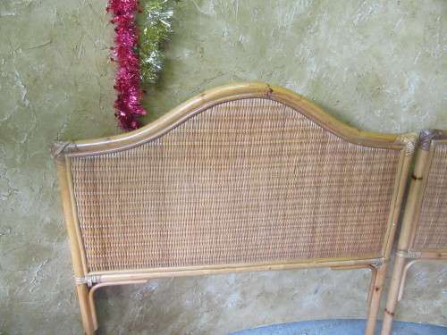 TWO GORGEOUS CANE SINGLE HEAD BOARDS ENYOY THE LOOK OR FINISH IN A STUNNING PAINT T BID EACH