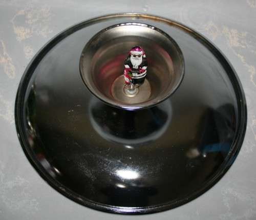 A VERY STYLISH SILVER METAL CAKE OR FRUIT STAND OR SERVE A FANCY SALAD