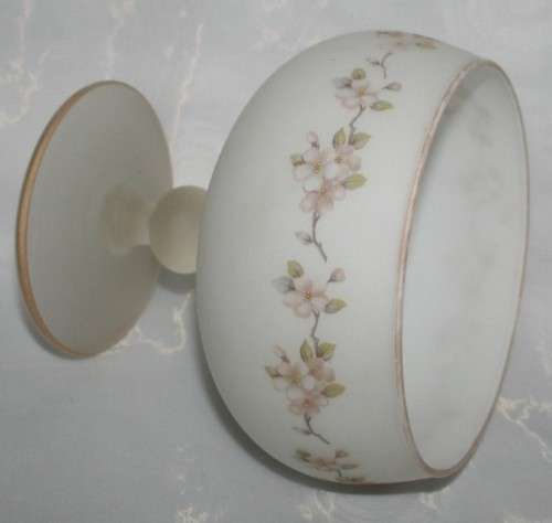 Wow A tall vintage/antique White Detailed Opaline opalescent glass pedestal & footed bowl