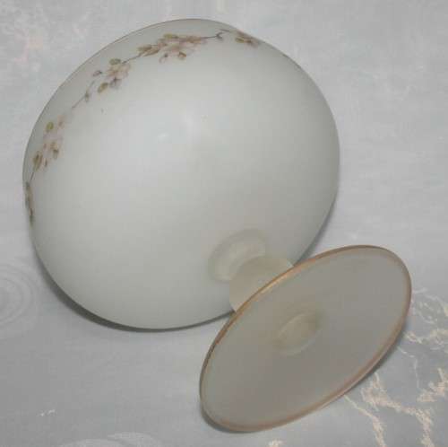 Wow A tall vintage/antique White Detailed Opaline opalescent glass pedestal & footed bowl