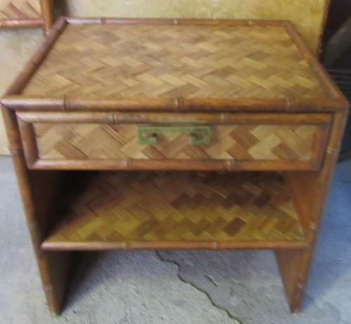 WOW - THIS IS DIFFERENT -  TWO PEDESTALS AND TWO HEADBOARDS - WEAVED WITH GORGEOUS CANE BID PER ITEM